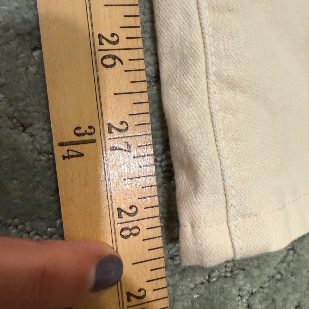 Mother The Patch Pocket Roller skimp patch pocket Chalk wide leg Jeans size 30 - Picture 12 of 13